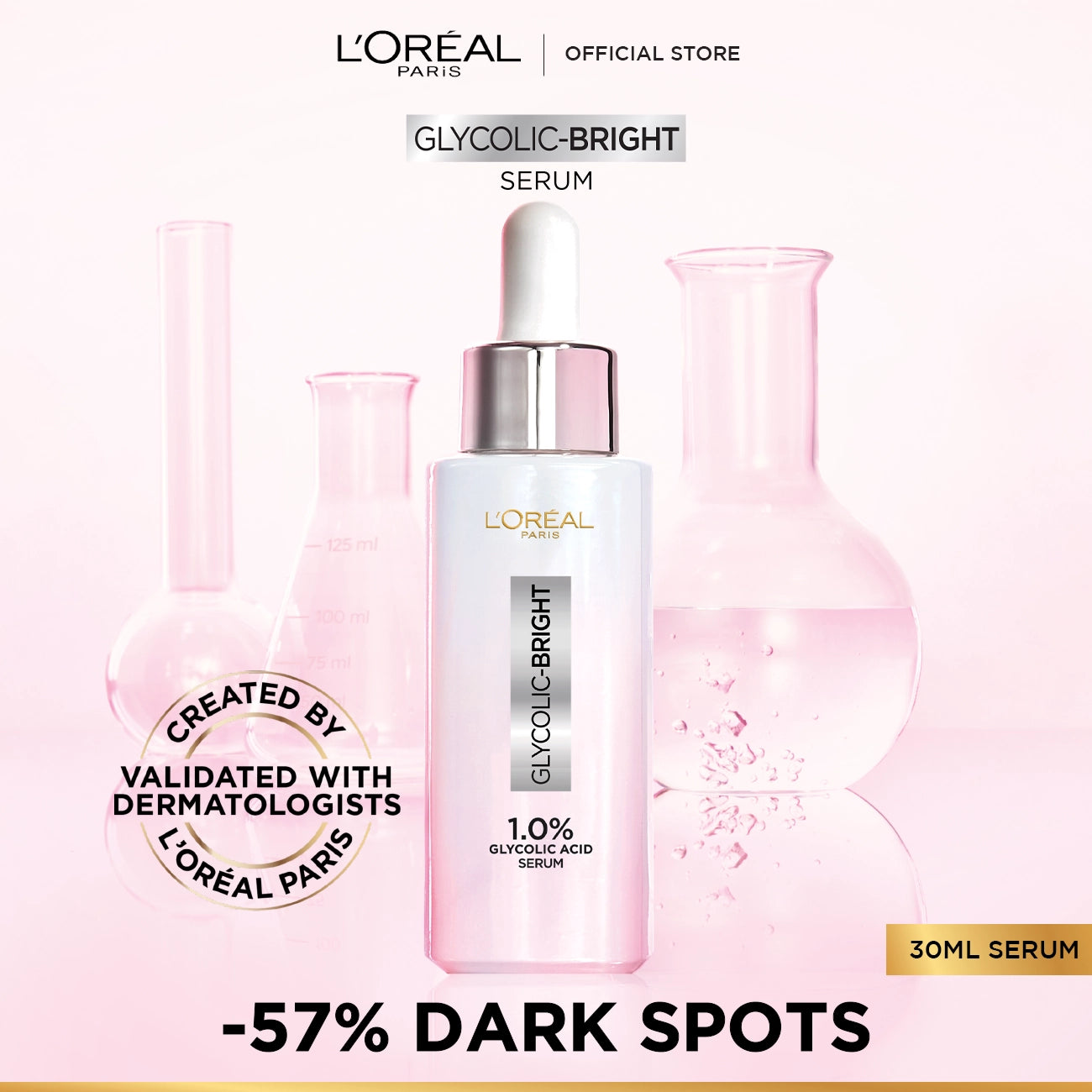 Loreal Paris Glycolic Bright Instant Glowing Face Serum - 30ml