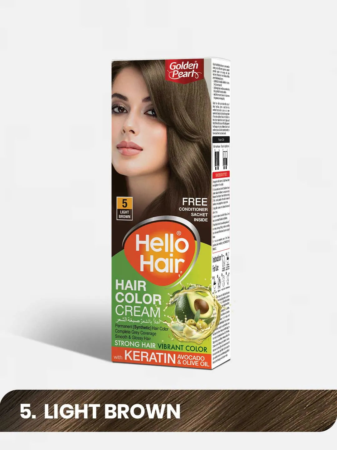 Golden Pearl Hello Hair - Hair Color Light Brown 5