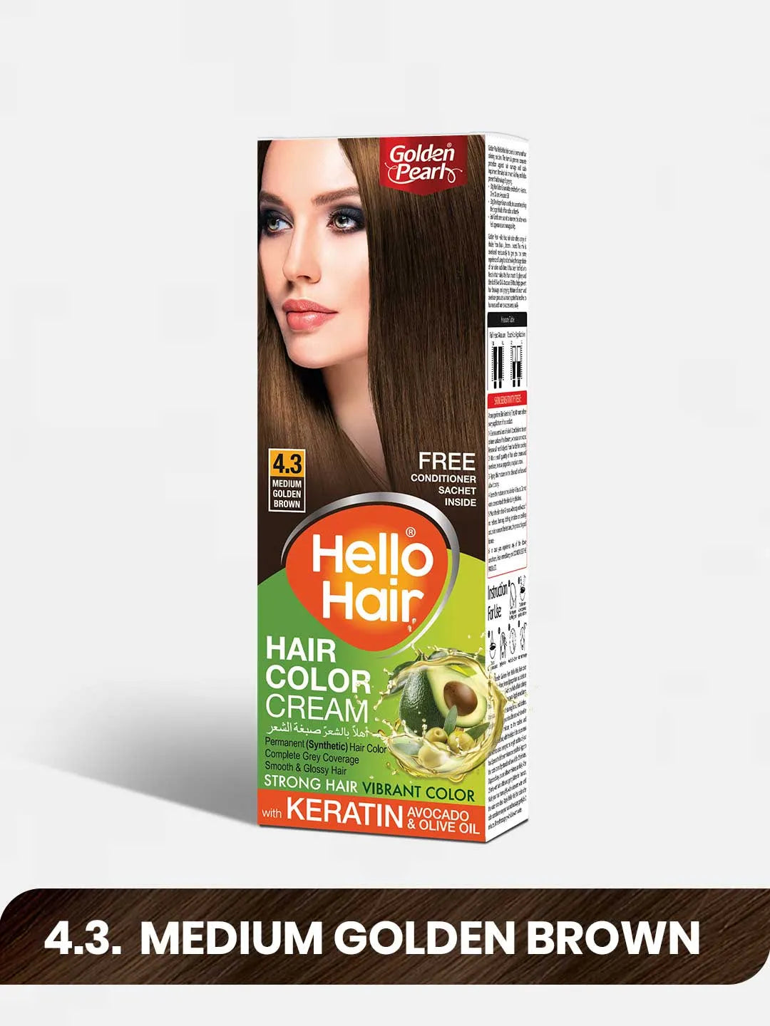 Golden Pearl Hello Hair - Hair Color Medium Golden Brown 4.3