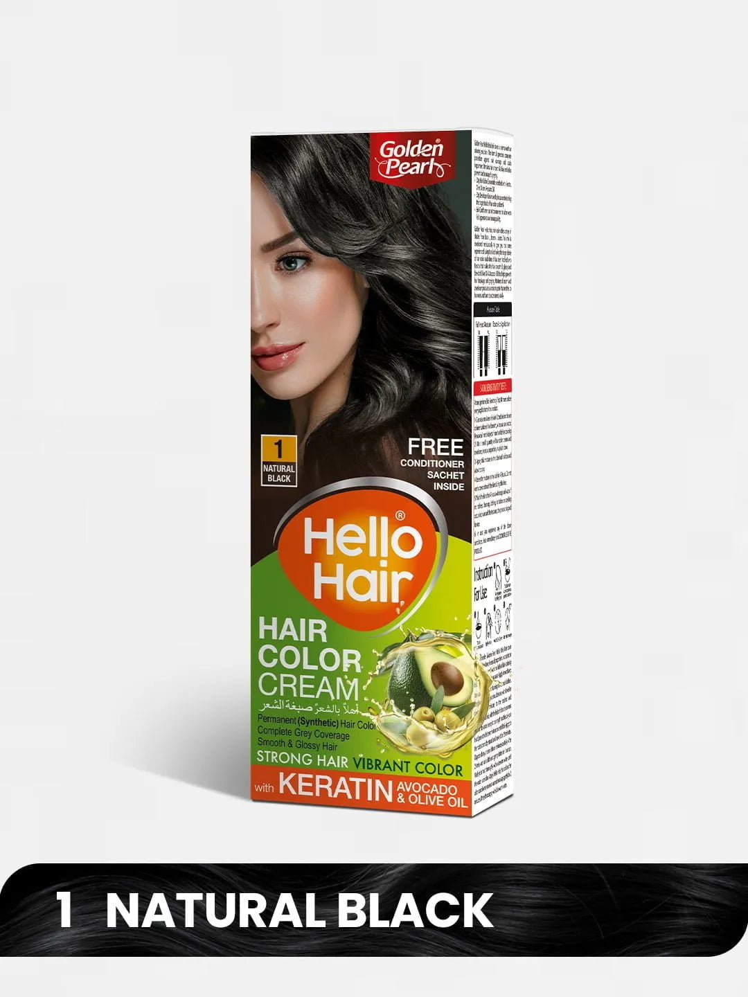 Golden Pearl Hello Hair - Hair Color Natural Black 1