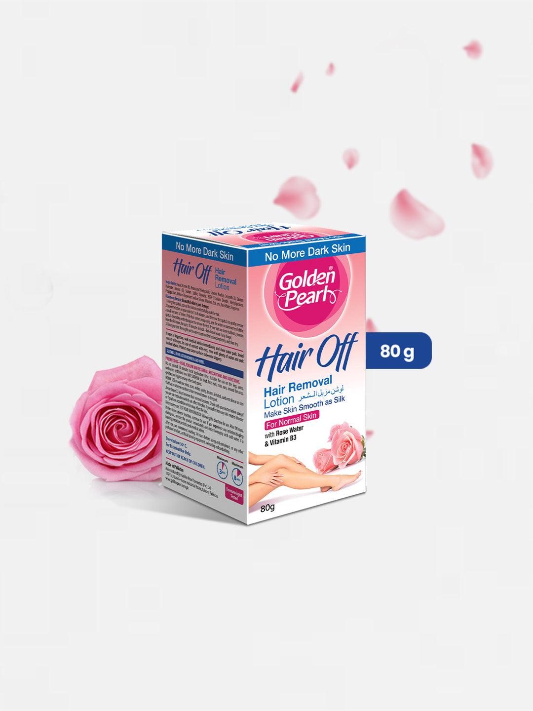 Golden Pearl Hair Off - Hair Removal Cream - Rose 80gm