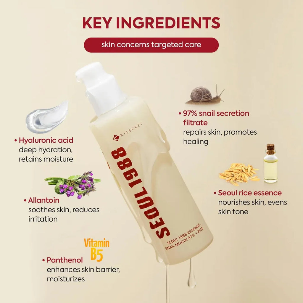 K-Secret SEOUL 1988 Essence Snail Mucin 97% + Rice