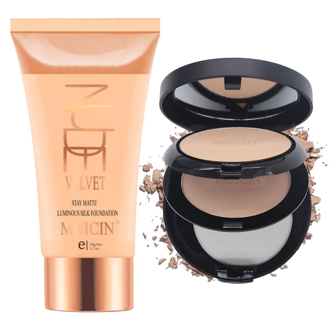 Muicin Luminous Silk Nude Velvet Foundation 3 In 1 Comapact Powder