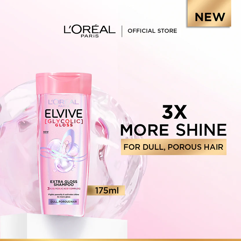 LOreal Paris Elvive Glycolic Gloss Shampoo - 175ml