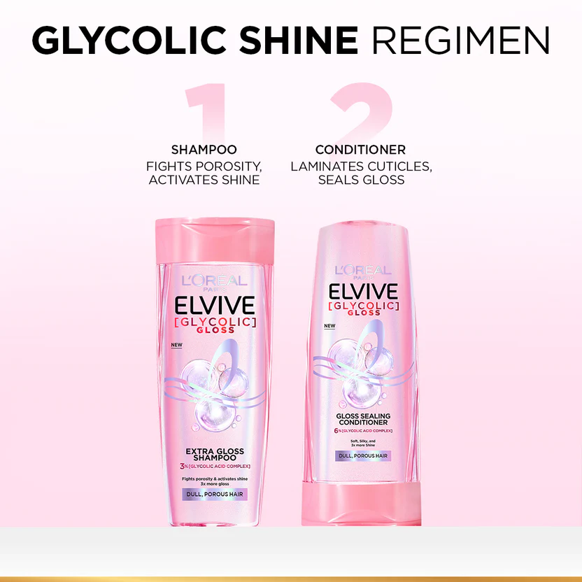 LOreal Paris Elvive Glycolic Gloss Shampoo - 175ml
