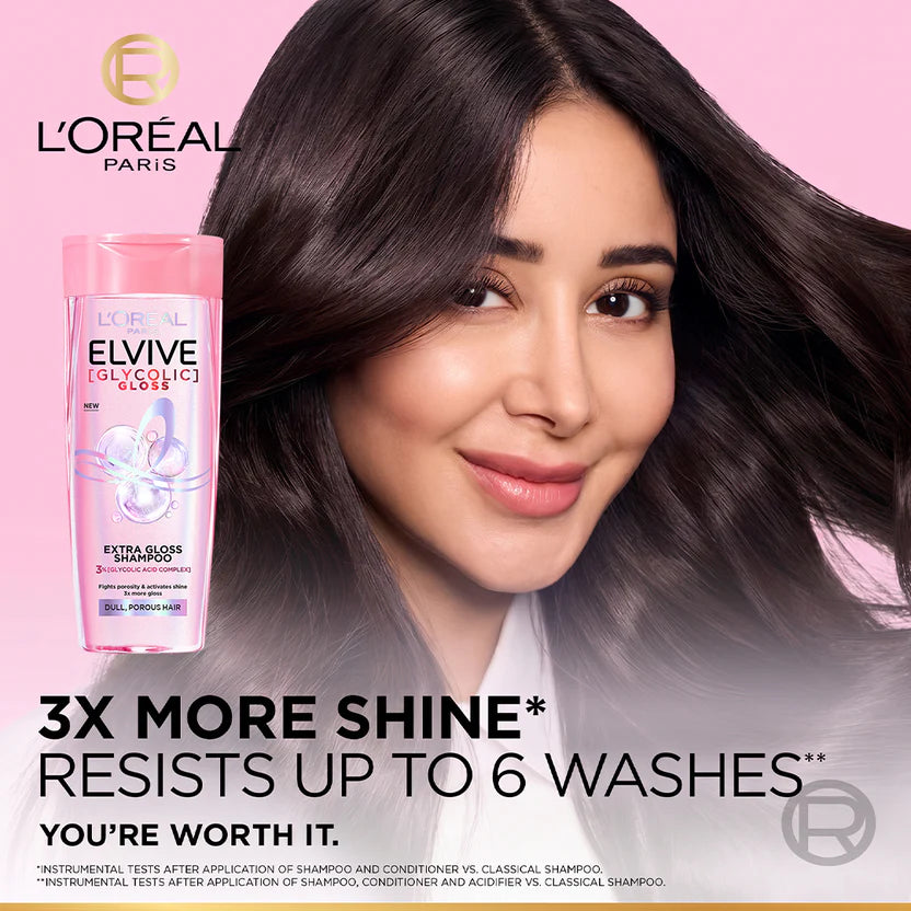 LOreal Paris Elvive Glycolic Gloss Shampoo - 175ml