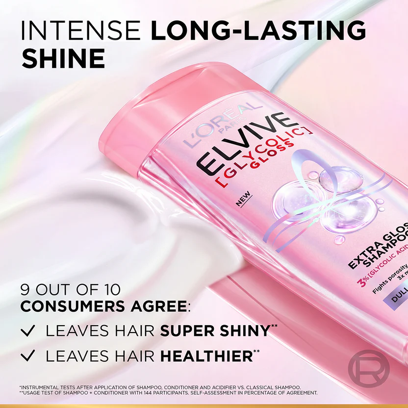 LOreal Paris Elvive Glycolic Gloss Shampoo - 175ml