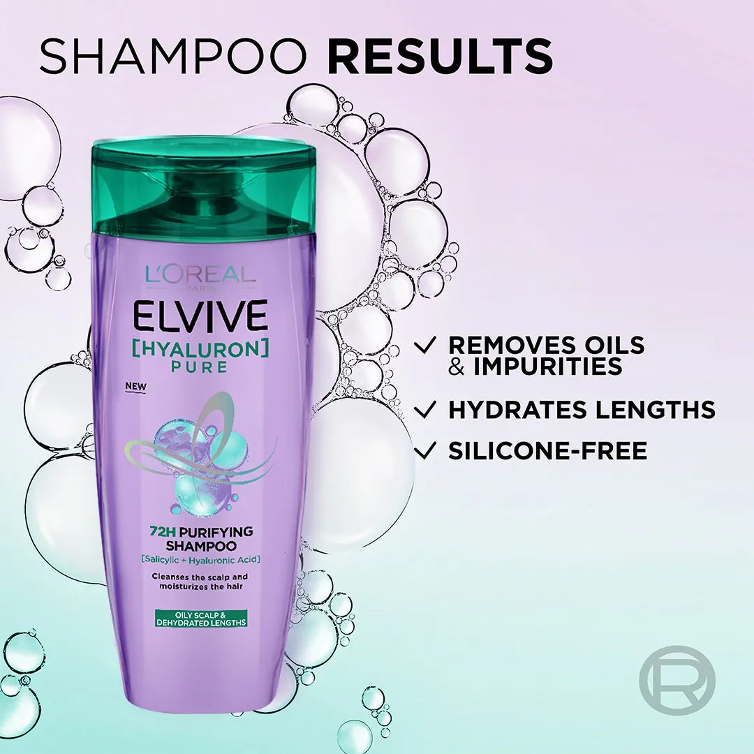 LOreal Paris Elvive Hyaluron Pure Shampoo - 175ml
