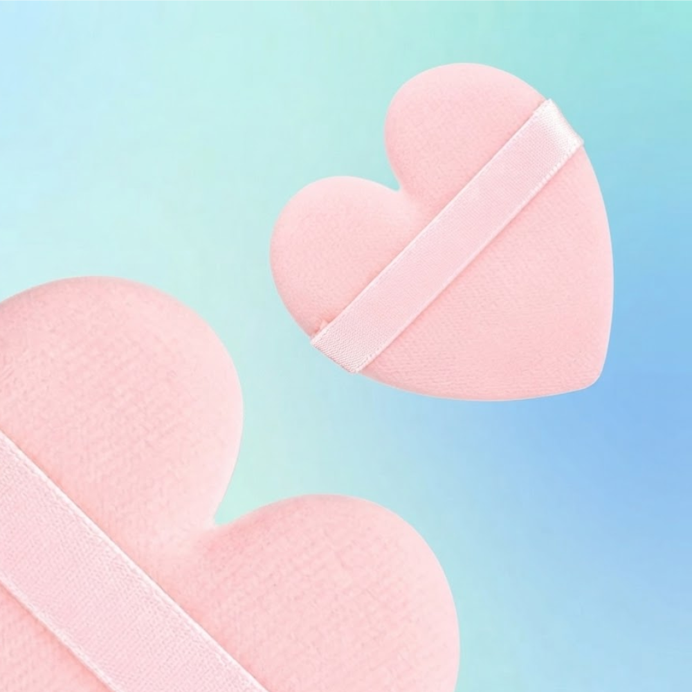 Bleuface Powder Puffs Both Heart