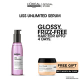 Loreal Professionnel Serie Expert Liss Unlimited Shine Perfecting Blow Dry Hair Oil - 125ml + Free Absolut Repair Mask - 75ml