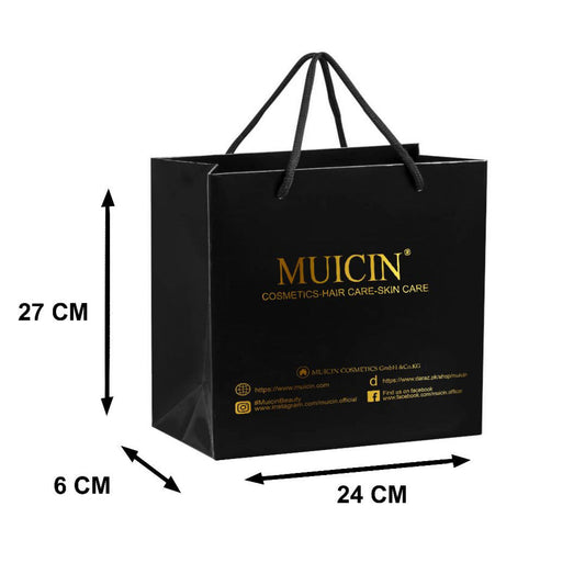 Muicin Printed Black Paper Bag Gift Bag