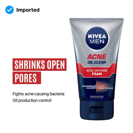 Nivea Men Oil Clear Acne Defense Facial Foam - 100ml