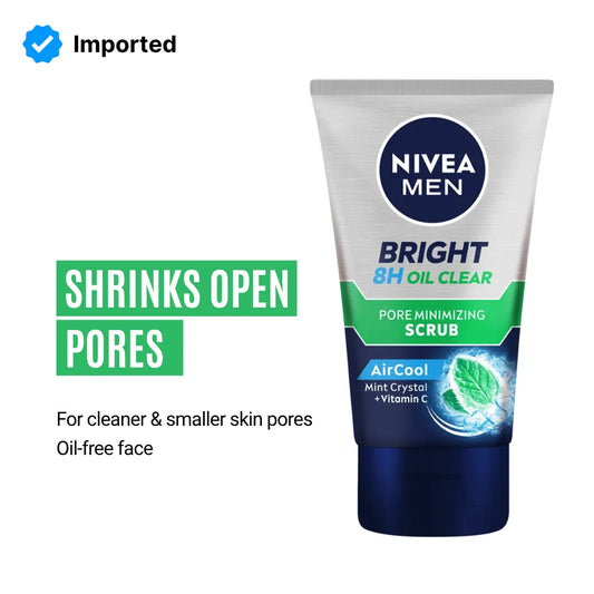 Nivea Men Bright 8H Oil Clear Pore Minimizing Foam - 100ml
