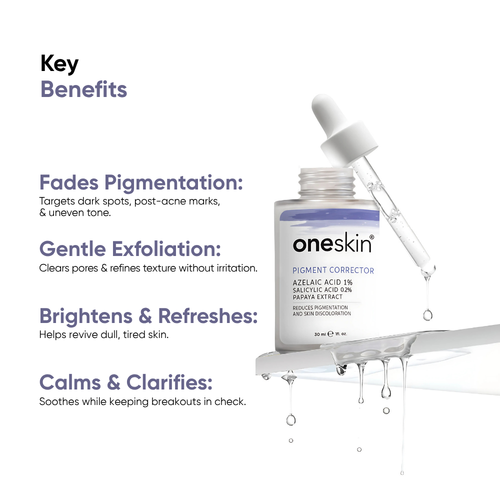 Oneskin Pigment Corrector Azelaic Acid 1%, Salicylic Acid 0.2%, Papaya Extract - 30ml