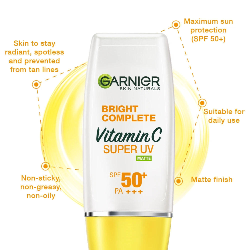 Garnier Bright Complete Vitamin C Super UV Matte Sunscreen SPF50+ - 30ML