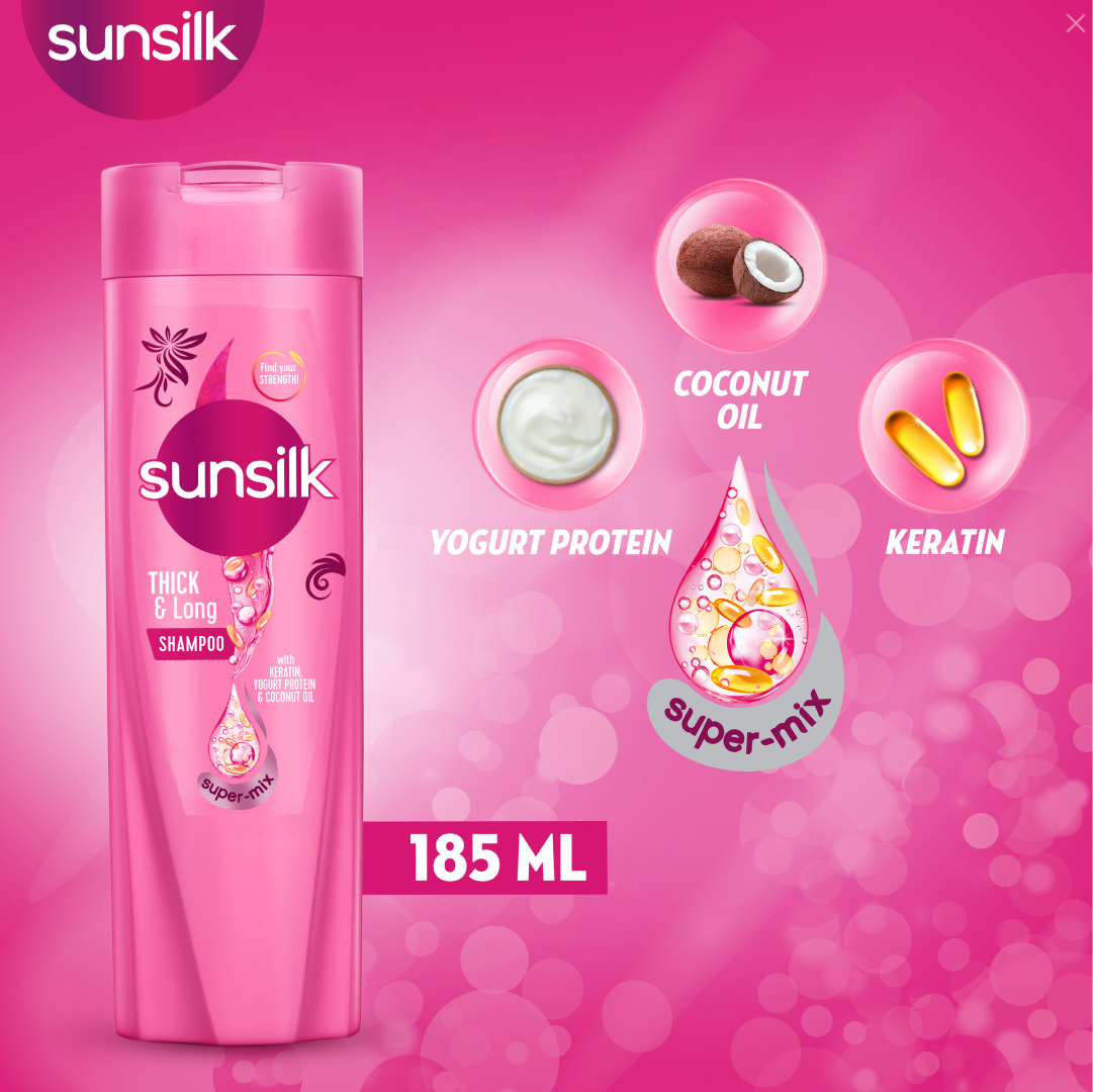 Sunsilk Thick & Long Shampoo - 185ML – Cozmetica