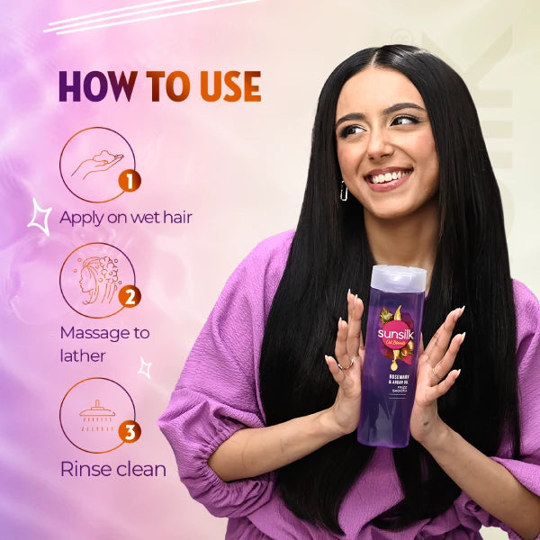 Sunsilk Rosemary & Argan Oil Shampoo - 380ml