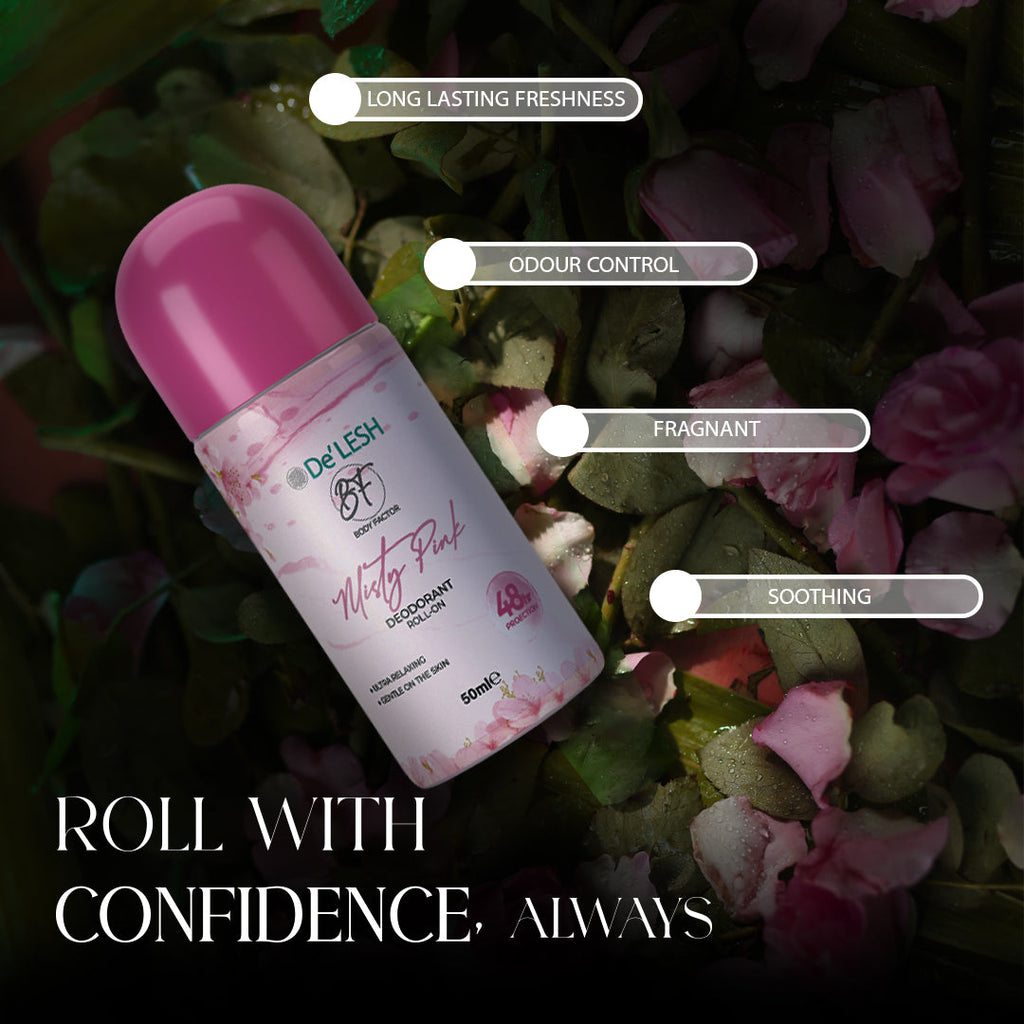 Delesh Body Factor Roll On Misty Pink - 50ml