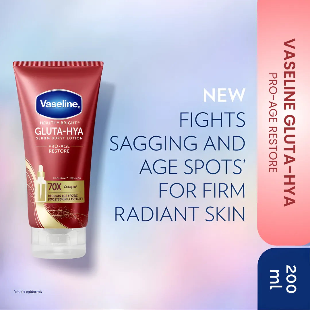 Vaseline Gluta-Hya Serum Burst Lotion Pro-Age Restore - 200ml