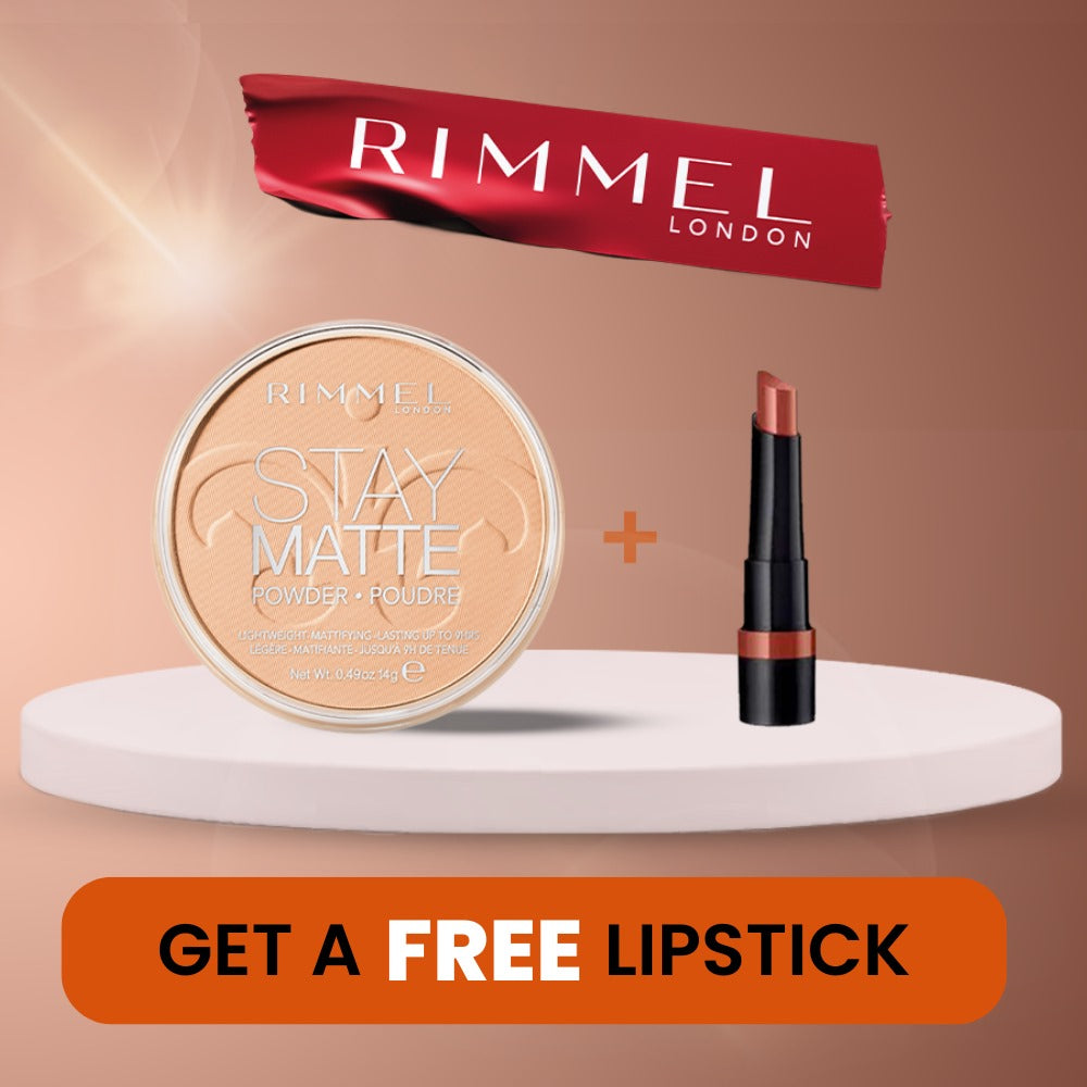 Buy Rimmel  Matt Powder  - Silky Beige 034-005and Get a Free Lipstick