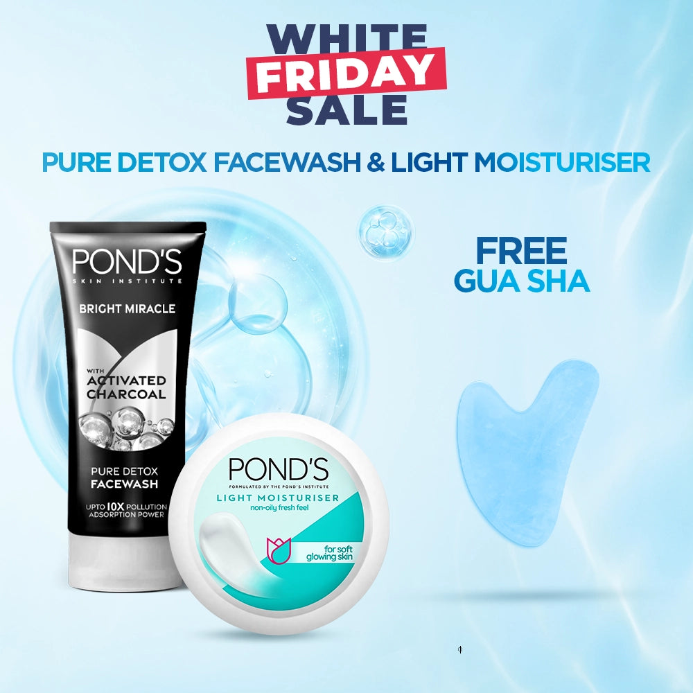 Bundle Pure Detox Facewash & Light Moisturiser and Get Free Gua Sha