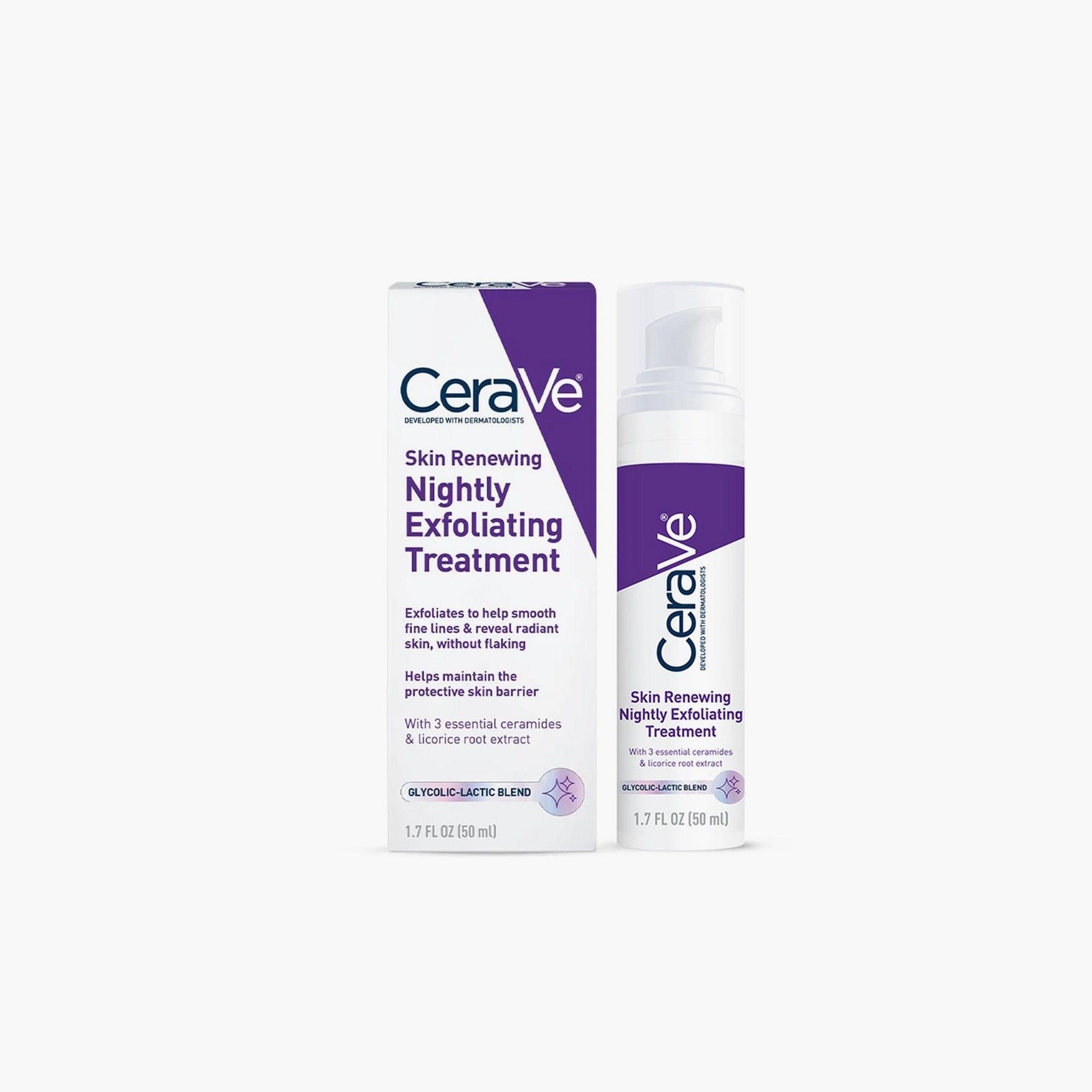 CeraVe Skin Renewing Nightly Exfoliating Treatment ingredients glycolic lactic acid ceramides