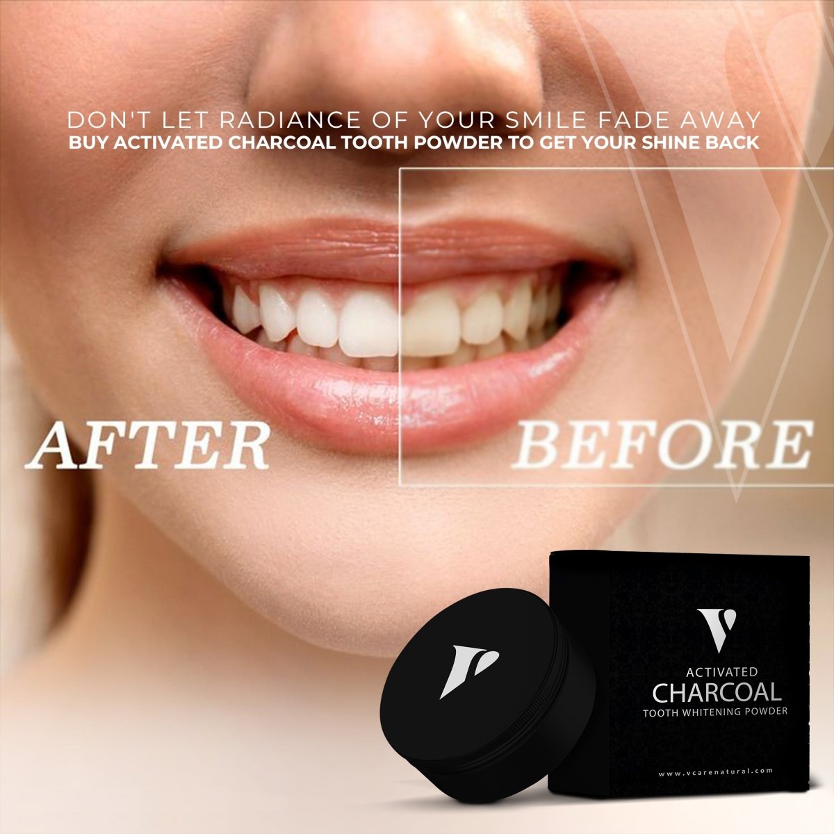 Activated Charcoal Tooth Whitening - Vcare Natural