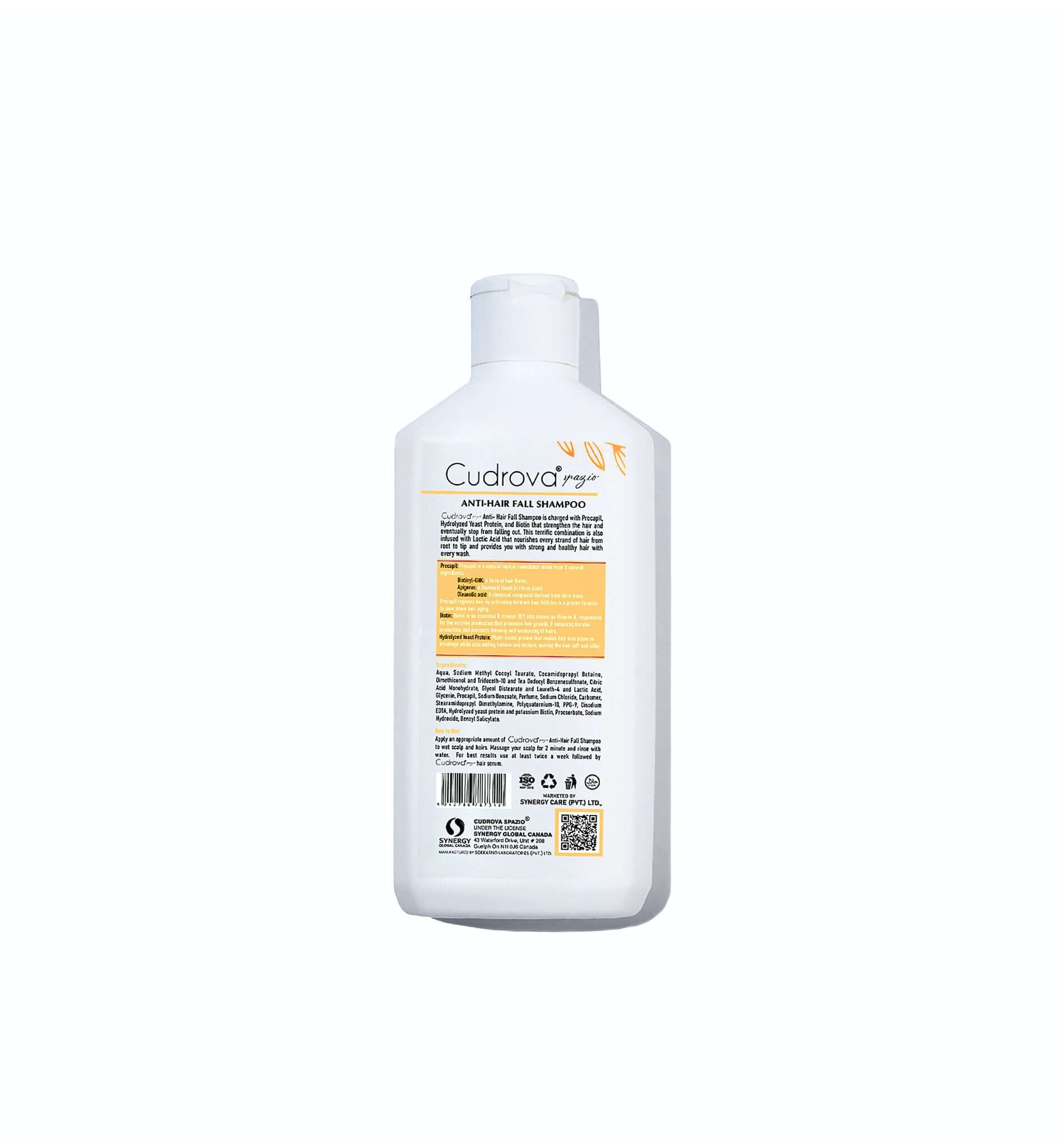 Cudrova Spazio Anti-Hair Fall Shampoo Sulfate, silicone & paraben Free For All Hair Types