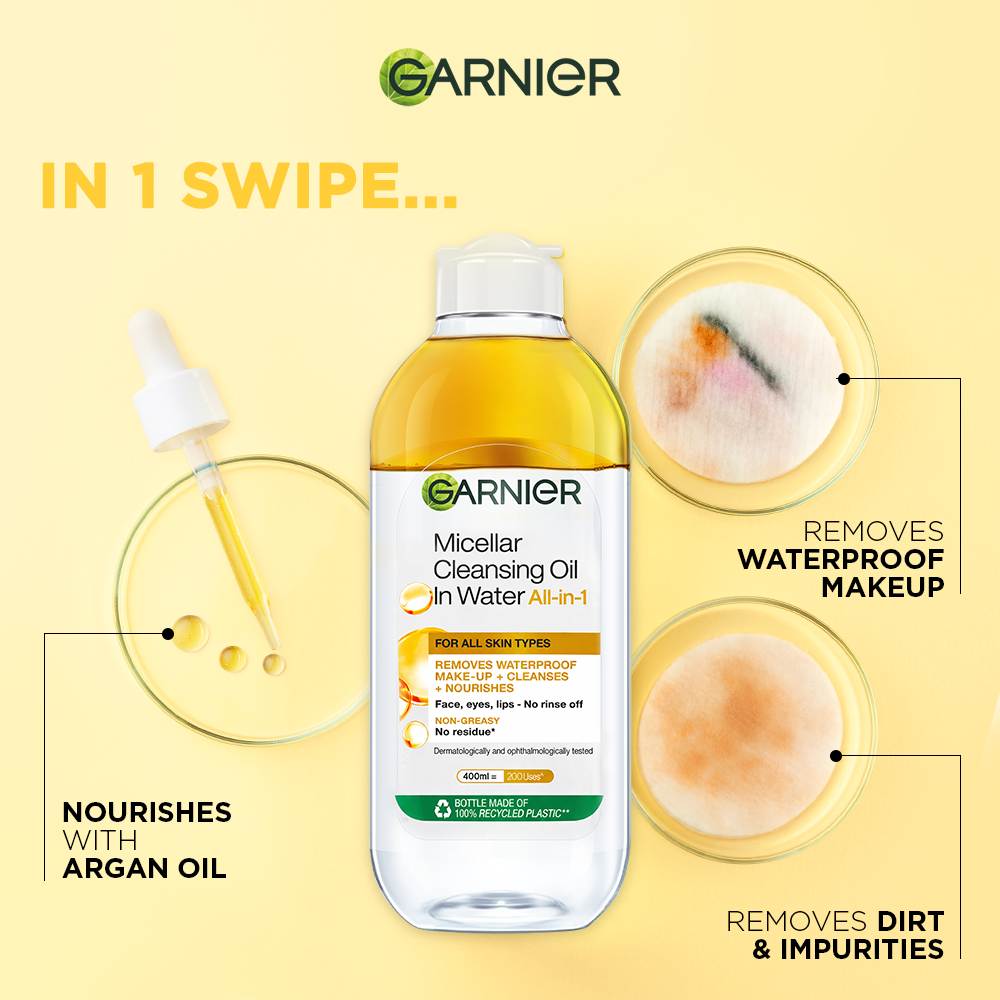 Garnier Micellar Oil in Water 125ml: Waterproof Makeup Remover & Cleanser