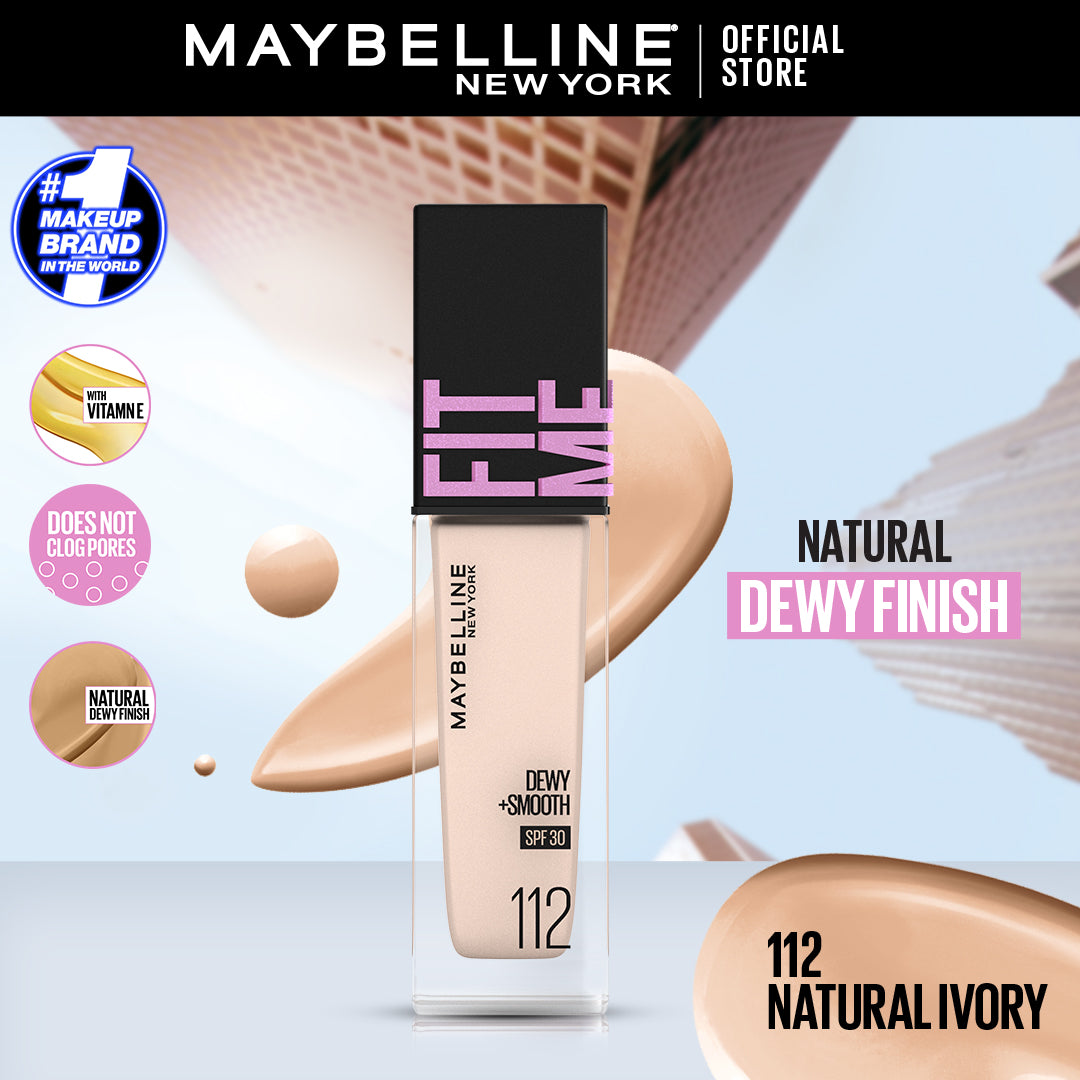 Maybelline New York Fit Me Dewy & Smooth Foundation 30 ml - 112 - Natural  Ivory