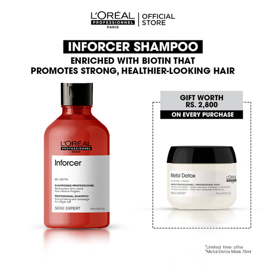 Loreal Professionnel Serie Expert Inforcer Shampoo - 300ml + Free Metal Detox Mask - 75ml