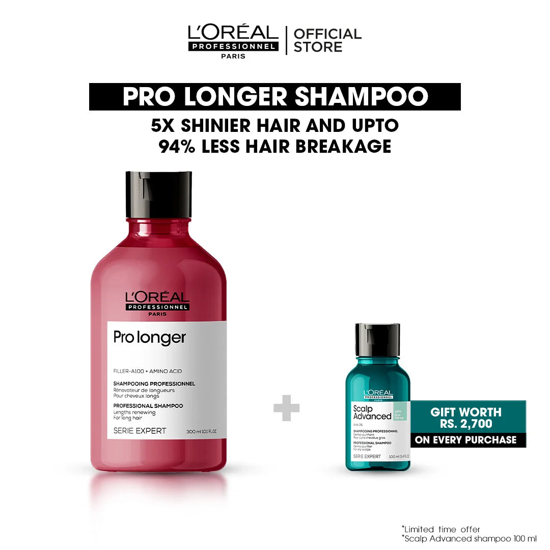 Loreal Professionnel Serie Expert Pro Longer Shampoo With Filler-A100 And Amino Acid Bundle Deal