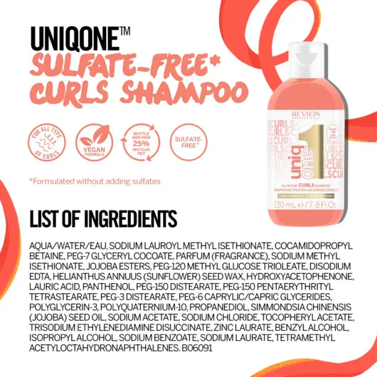 UniqOne Sulfate-free Curls Shampoo - 230ml