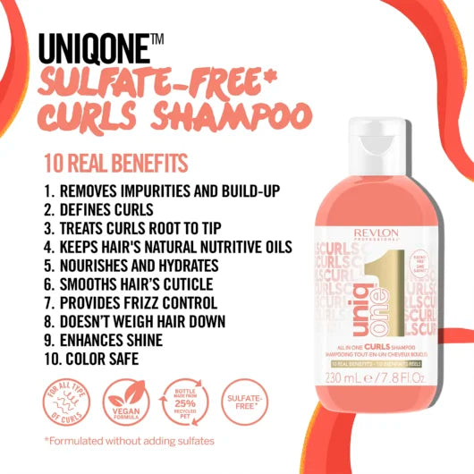 UniqOne Sulfate-free Curls Shampoo - 230ml