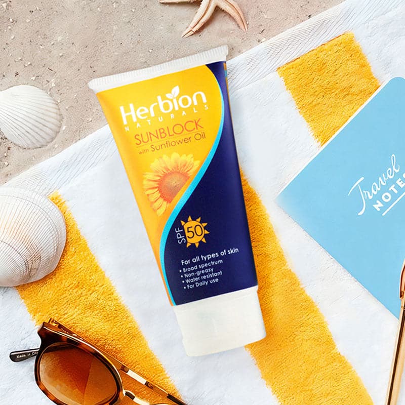 Herbion Natural Sun Block 50 SPF - Premium Sunblock from Herbion - Just Rs 575! Shop now at Cozmetica