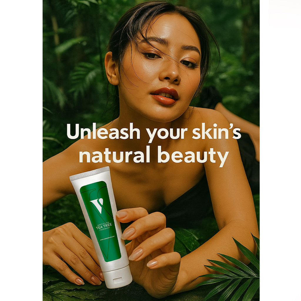 Vcare Natural Tea Tree Face Wash 75ml – Herbal Acne Control Cleanser