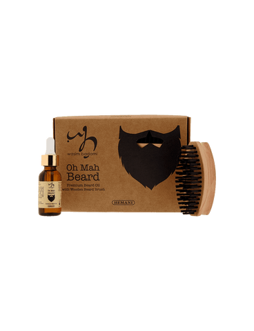 Hemani Premium Beard Oil With Wooden Beard Brush - Premium Hair Oil from Hemani - Just Rs 1145! Shop now at Cozmetica