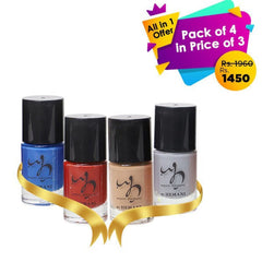 Hemani All In 1 Pack Of 4 In Price Of 3 (Nail Polish) - Premium  from Hemani - Just Rs 1450.00! Shop now at Cozmetica
