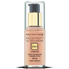 Max Factor Facefinity All Day Flawless 3 In 1 Foundation - 45 Warm Almond