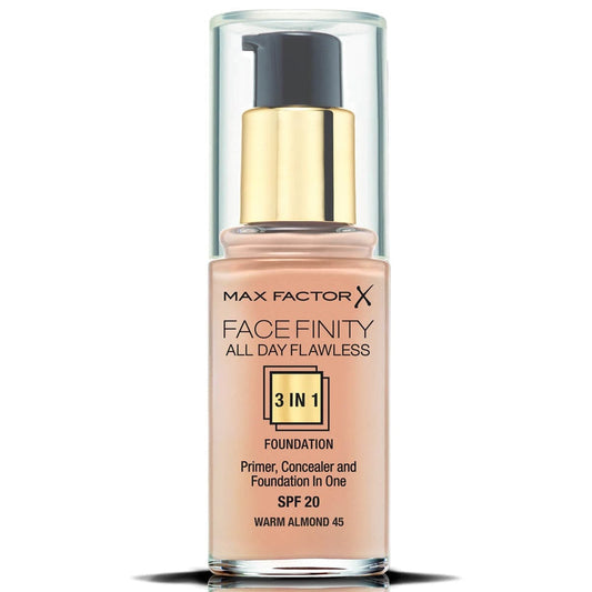 Max Factor Facefinity All Day Flawless 3 In 1 Foundation - 45 Warm Almond