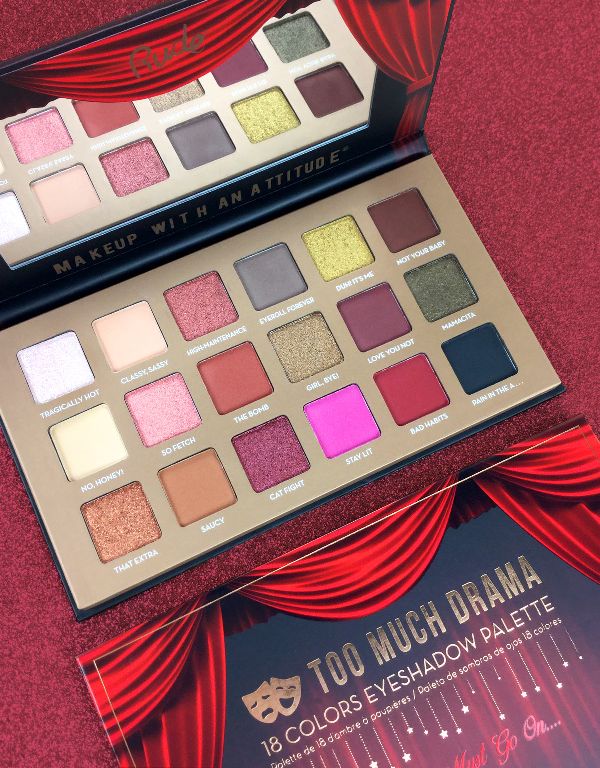 Rude Too Much Drama 18 Eyeshadow Palette