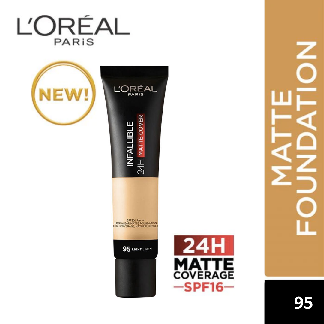 LOreal Infallible 24H Matte Cover Foundation  - 95 Light Linen - Premium Health & Beauty from Loreal Makeup - Just Rs 2549! Shop now at Cozmetica