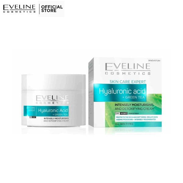 Eveline Skin Care Expert Hyaluronic Acid + Green Tea Day&Night Cream - Premium Gel / Cream from Eveline - Just Rs 1445! Shop now at Cozmetica