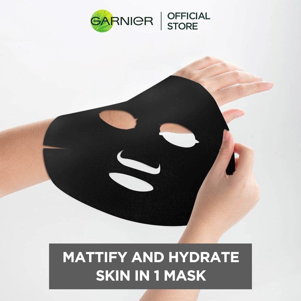 Garnier Skin Active Pure Charcoal Black Tea Tissue Face Mask - Mattifying - Premium Skin Care Masks & Peels from Garnier - Just Rs 352! Shop now at Cozmetica