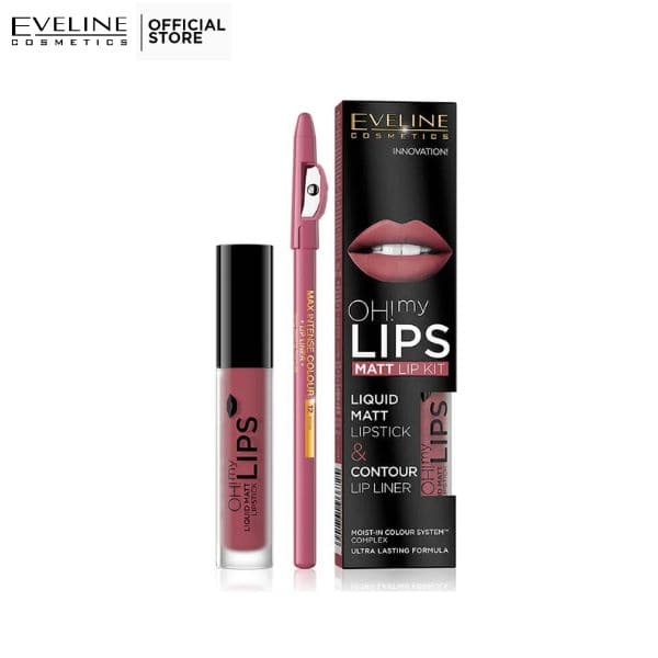 Eveline Oh! My Lips Liquid Matt Lipstick & Linerc - 4 Sweet Lips