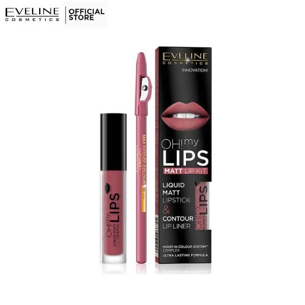 Eveline Oh! My Lips Liquid Matt Lipstick & Linerc - 4 Sweet Lips - Premium Lipstick from Eveline - Just Rs 2195.00! Shop now at Cozmetica