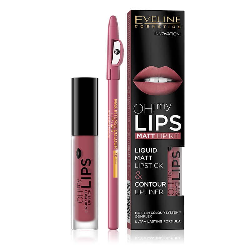 Eveline Oh! My Lips Liquid Matt Lipstick & Liner - 6 Cashmere Rose - Premium Lipstick from Eveline - Just Rs 2195.00! Shop now at Cozmetica