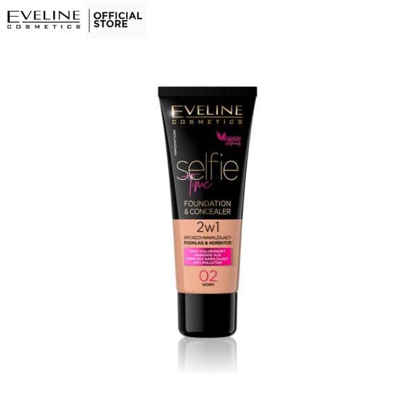 Eveline Selfie Time Foundation & Concealer 02 Ivory 30Ml - Premium Foundation from Eveline - Just Rs 1685! Shop now at Cozmetica