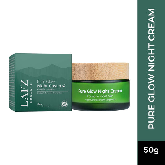 Lafz Organix Pure Glow Night Cream with Green Tea & Retinol - Premium  from Lafz - Just Rs 3355! Shop now at Cozmetica