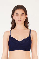 British Lingerie Studio Cansu Non Wired And Non Padded Cotton Bra - Mid Blue - Premium Wireless from BLS - Just Rs 2700! Shop now at Cozmetica